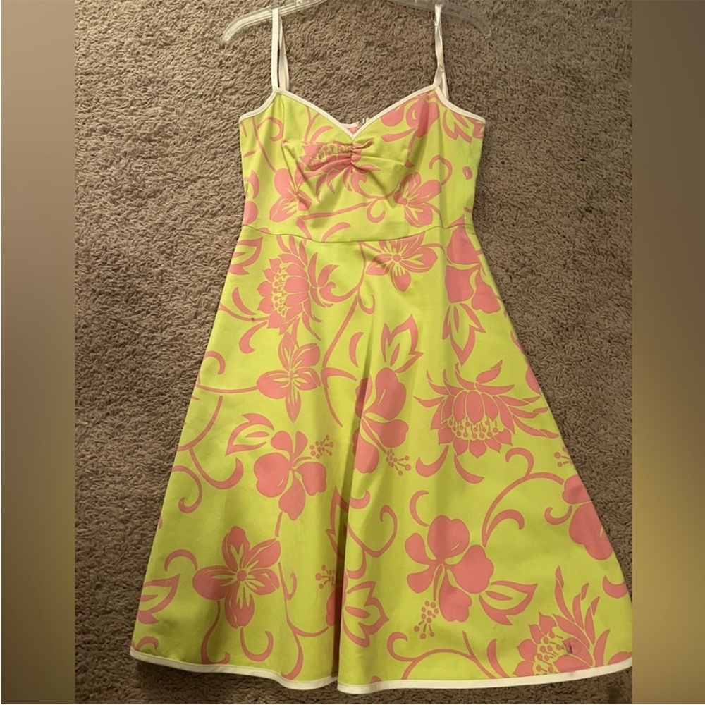 Floral Pink and Green Dress